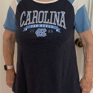 Knights Apparel Carolina Tar Heels Navy and Light Blue Tee